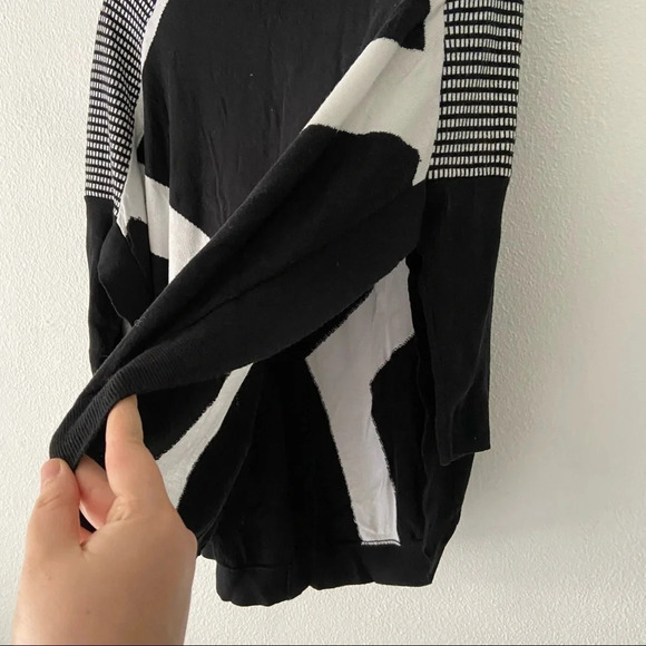 Slouchy Sweater Retro Batwing Relaxed Long Sleeve High Slit Side M/L Cotton - Picture 4 of 11